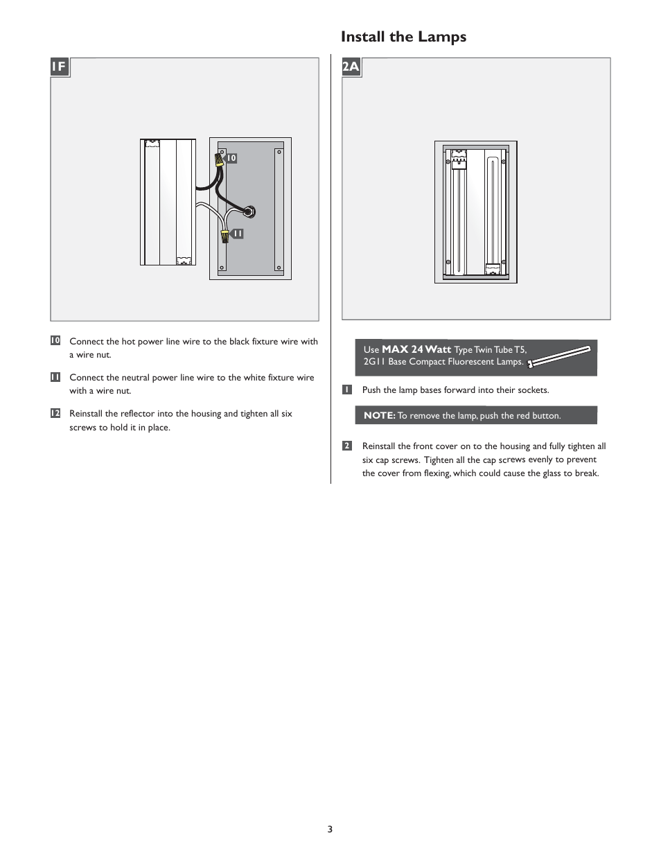 Install the lamps | LBL Lighting Modular Industrial Small User Manual | Page 3 / 4