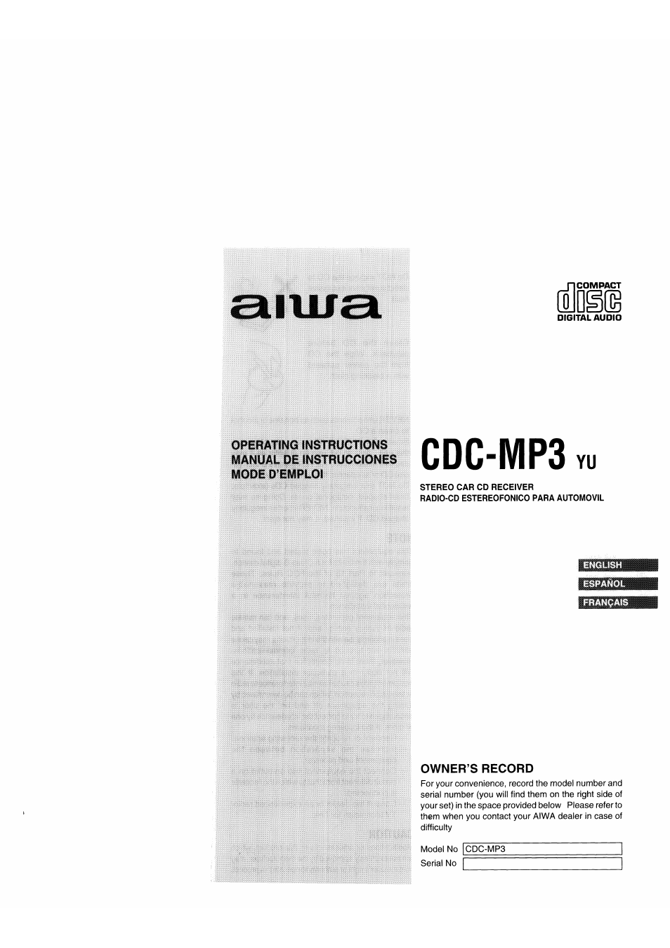 Aiwa 570CDCMP3 User Manual | 62 pages