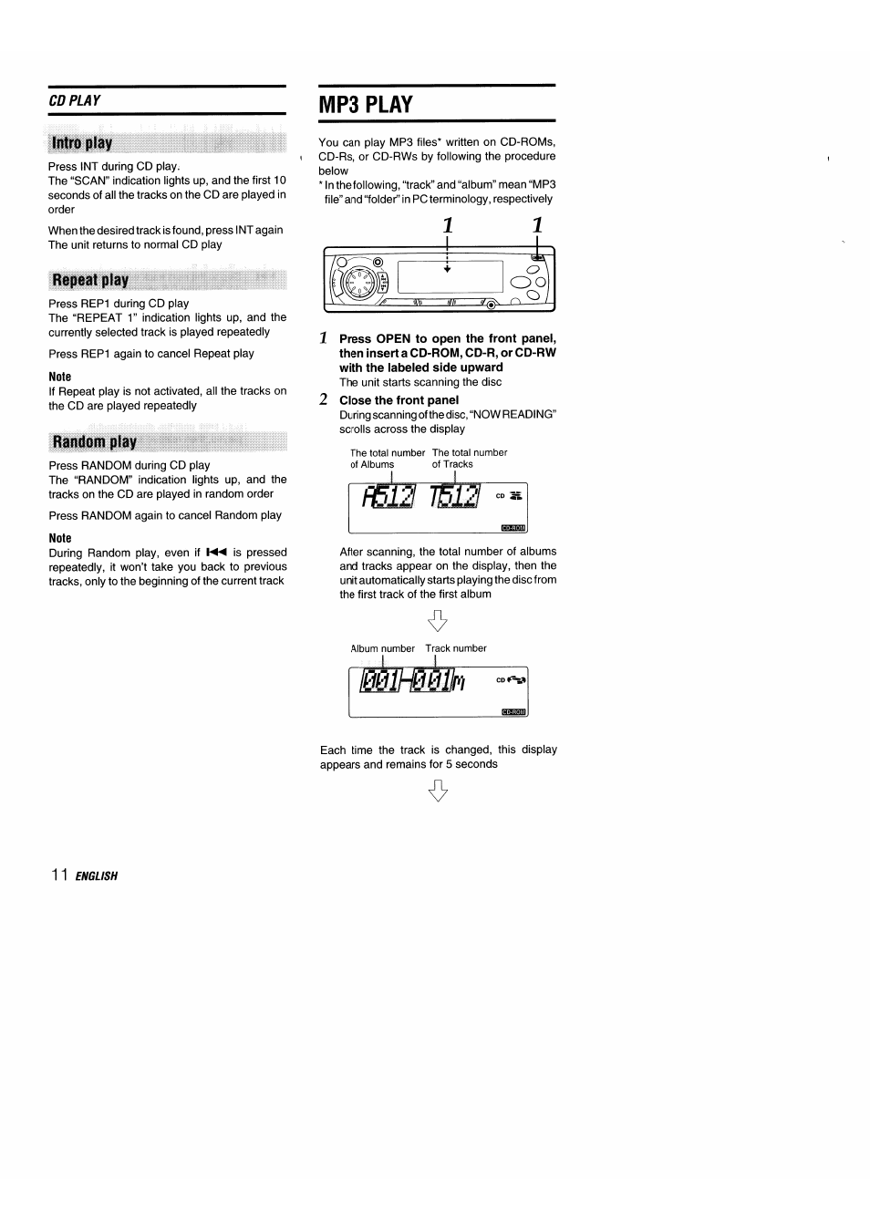 Mp3 play | Aiwa 570CDCMP3 User Manual | Page 12 / 62