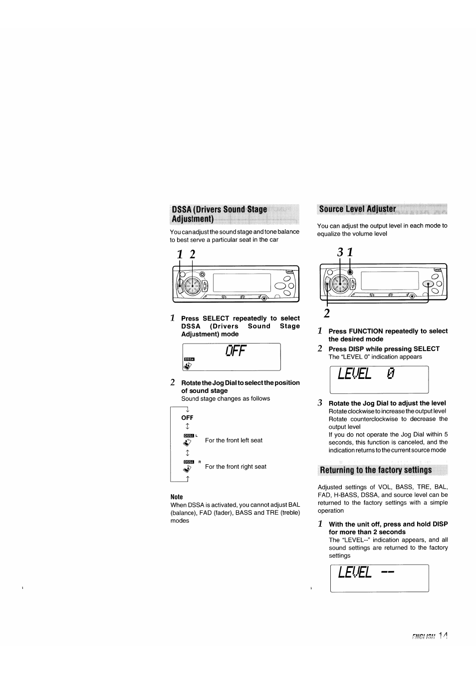 Source levels | Aiwa 570CDCMP3 User Manual | Page 15 / 62