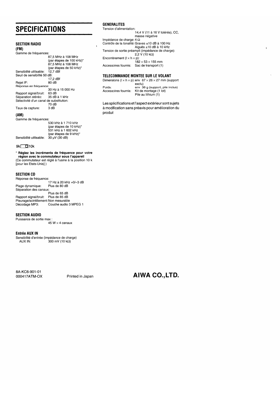 Aiwa 570CDCMP3 User Manual | Page 26 / 62