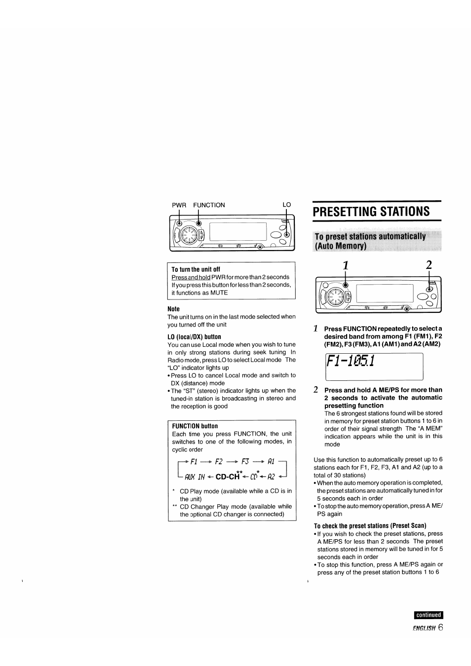 Preset stations | Aiwa 570CDCMP3 User Manual | Page 7 / 62