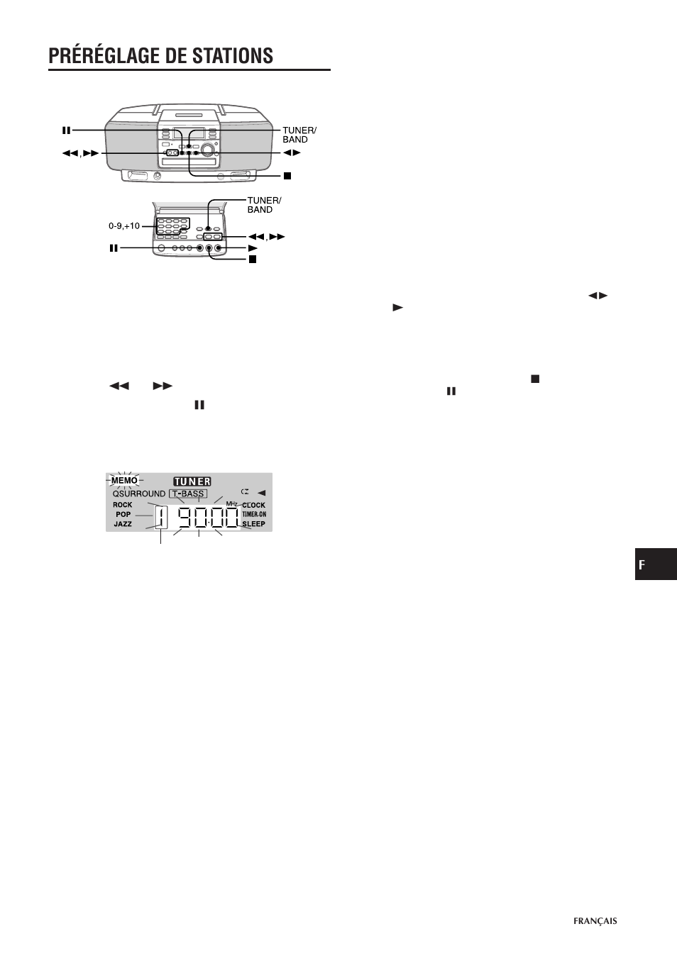 Préréglage de stations | Aiwa CSD-EL300 User Manual | Page 37 / 44