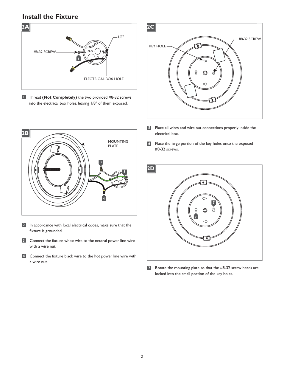 Install the fixture | LBL Lighting Eclipse User Manual | Page 2 / 4