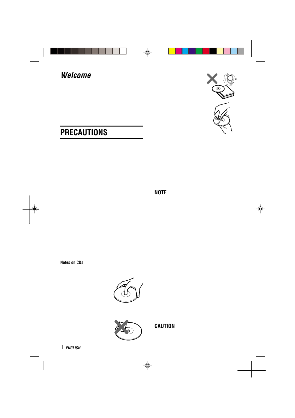 Welcome, Precautions, Caution | Aiwa CDC-MP3 YU User Manual | Page 2 / 70