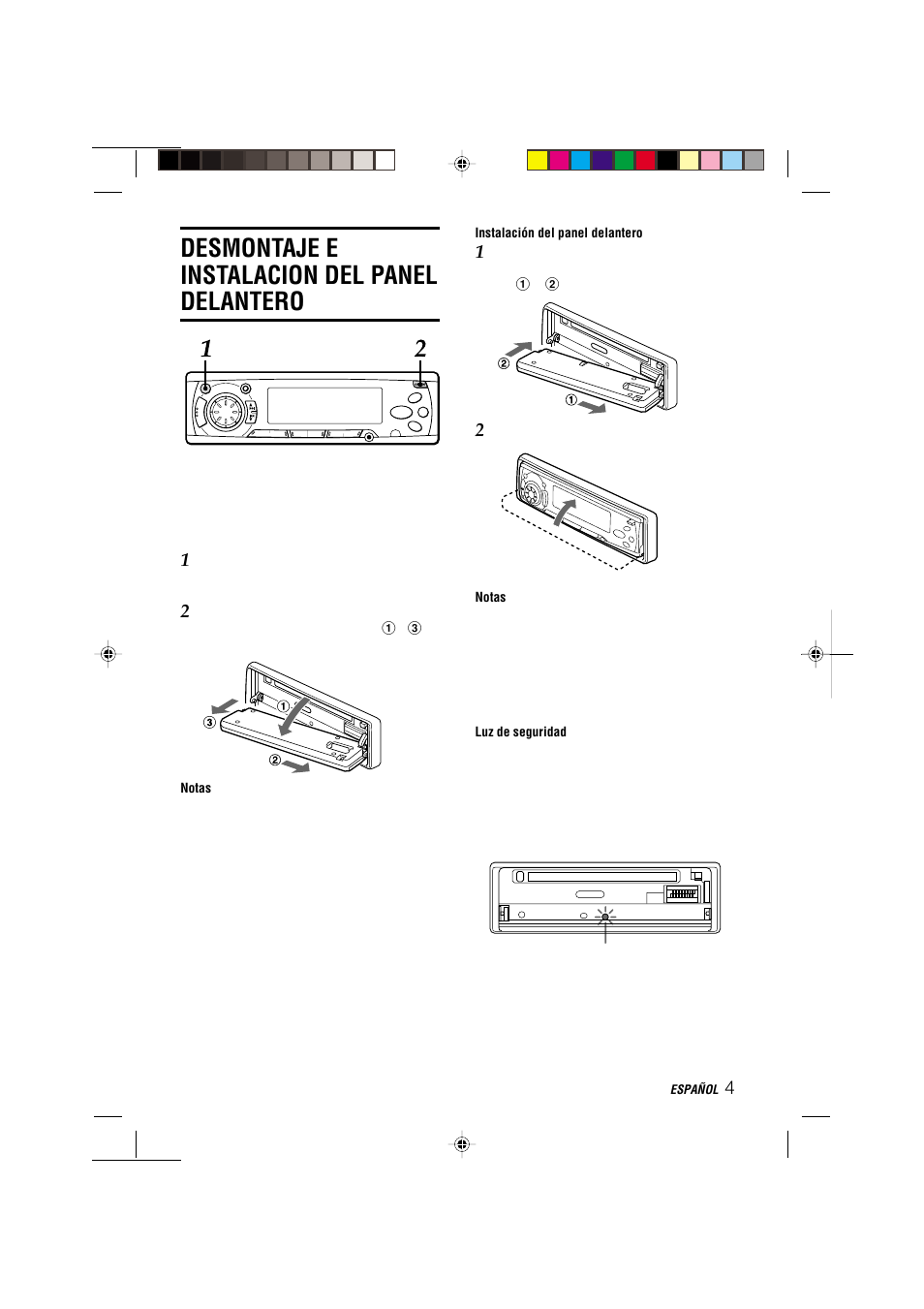 Desmontaje e instalacion del panel delantero | Aiwa CDC-MP3 YU User Manual | Page 28 / 70