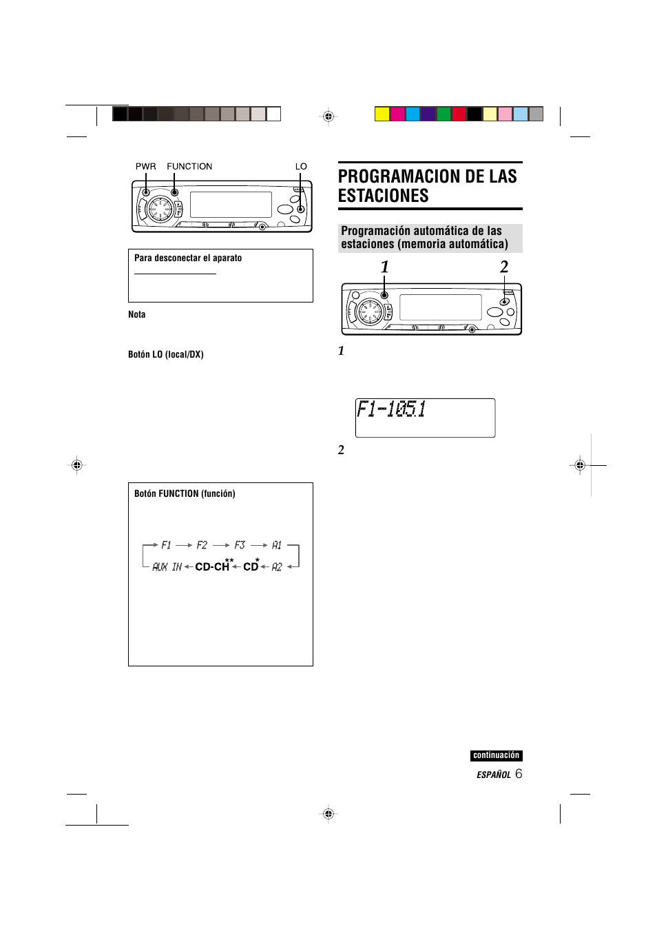 Programacion de las estaciones | Aiwa CDC-MP3 YU User Manual | Page 30 / 70
