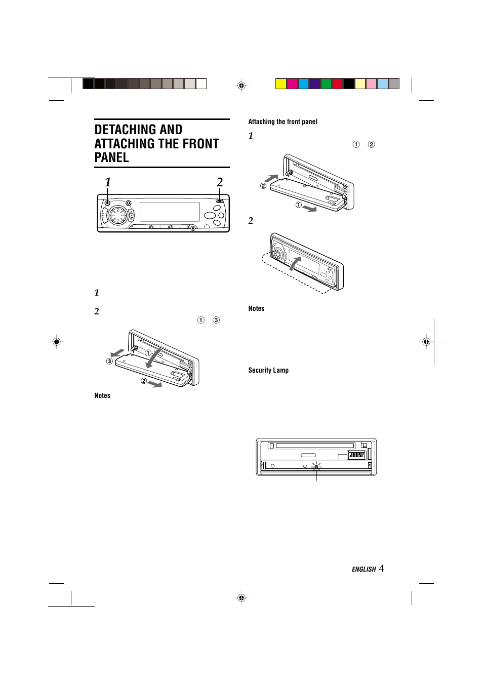 Detaching and attaching the front panel | Aiwa CDC-MP3 YU User Manual | Page 5 / 70