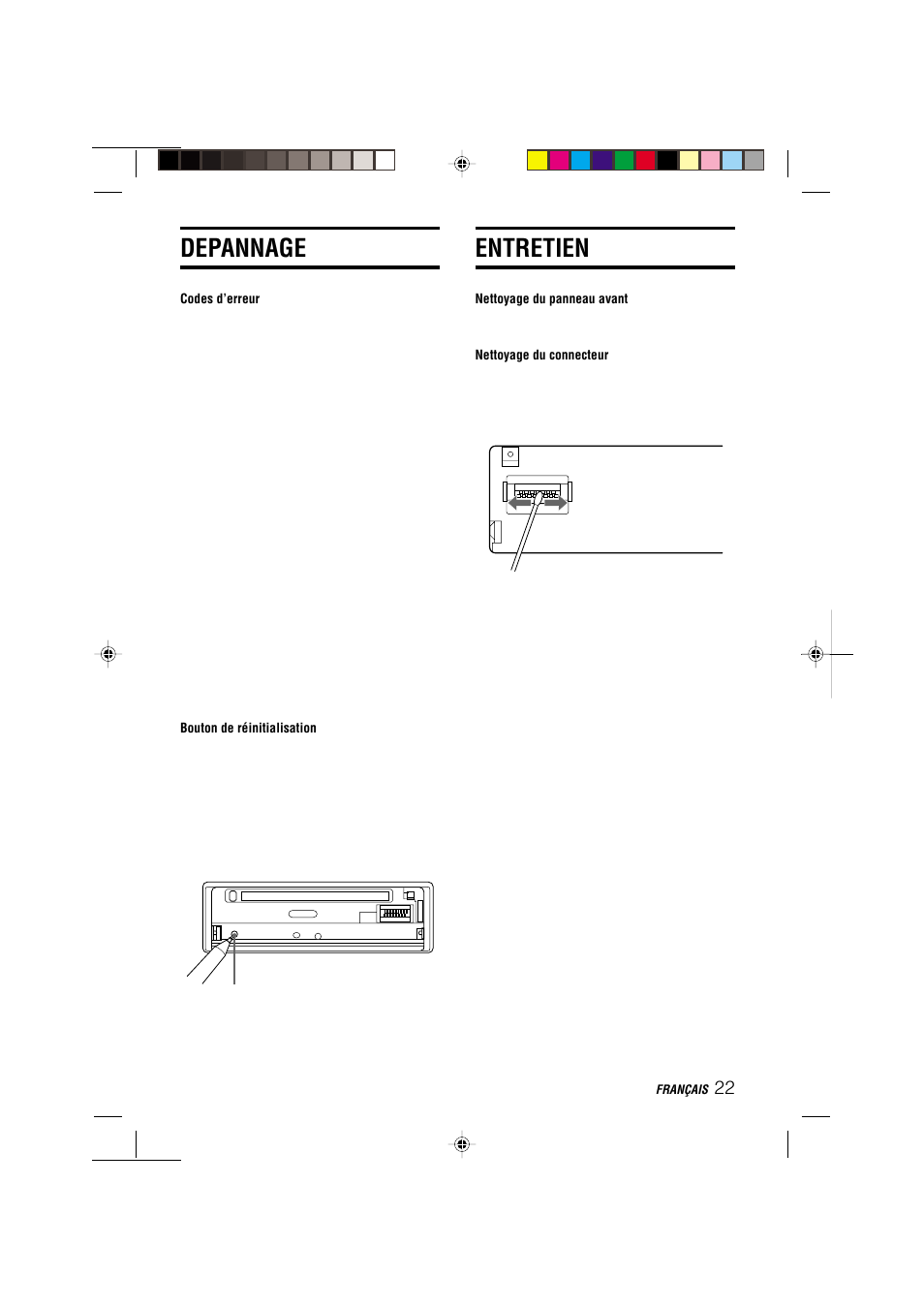 Depannage, Entretien | Aiwa CDC-MP3 YU User Manual | Page 69 / 70