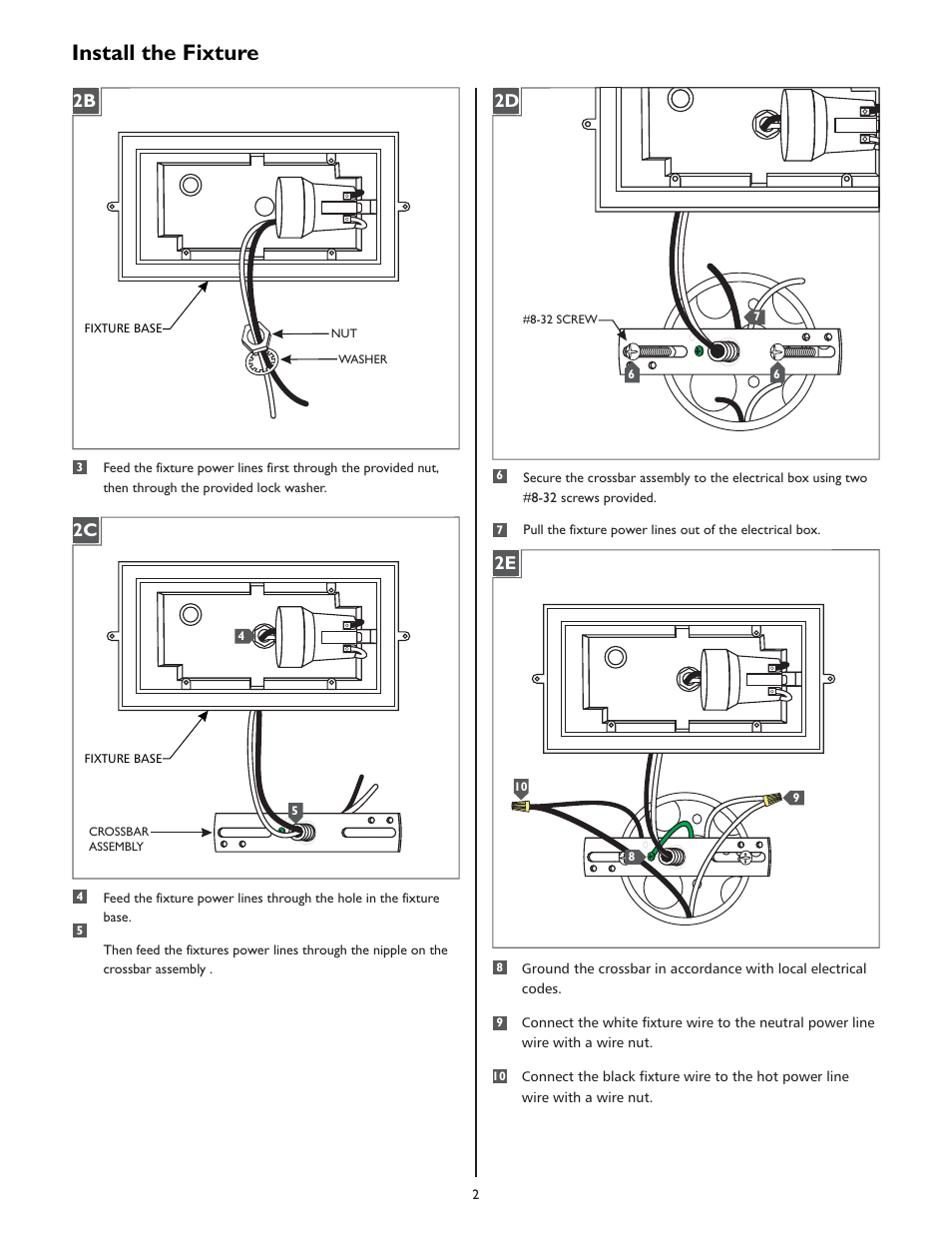 Install the fixture 3 | LBL Lighting Visir 20 User Manual | Page 2 / 4