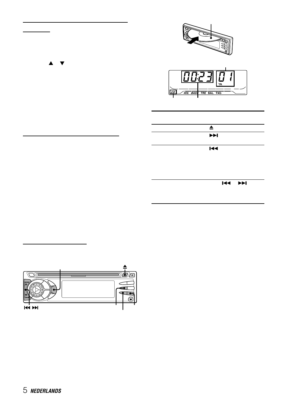 Bediening van de cd- speler | Aiwa CDC-X227 YZ User Manual | Page 46 / 74