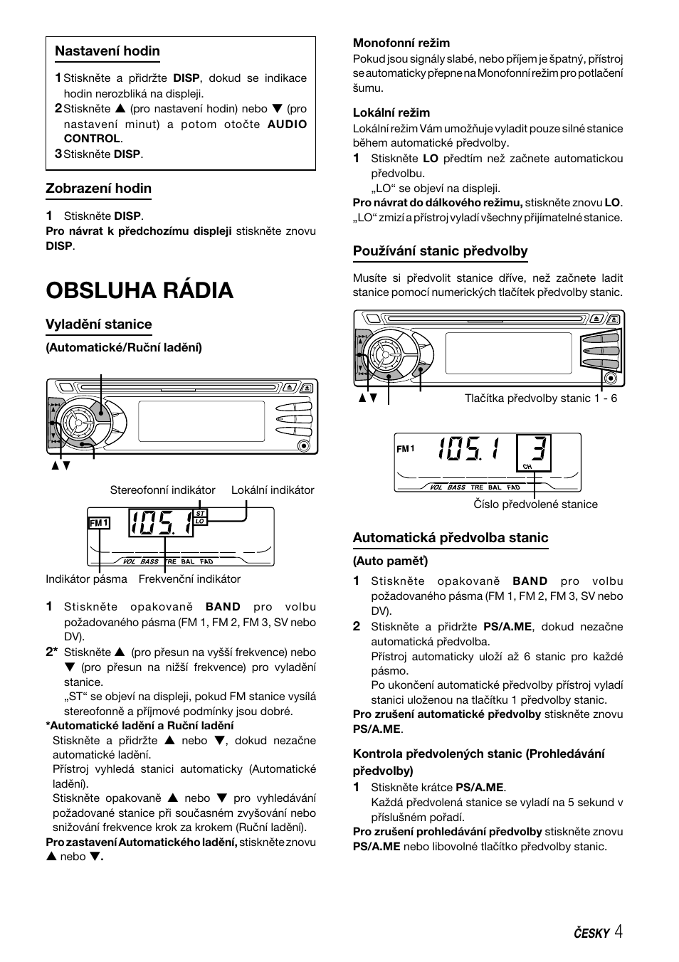 Obsluha rádia | Aiwa CDC-X227 YZ User Manual | Page 69 / 74