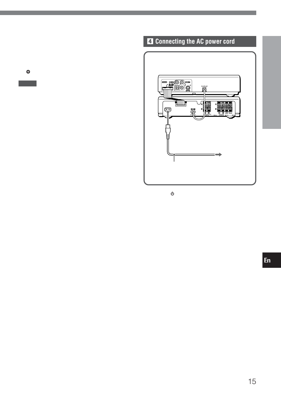 4 connecting the ac power cord | Aiwa HT-DV1 User Manual | Page 15 / 54