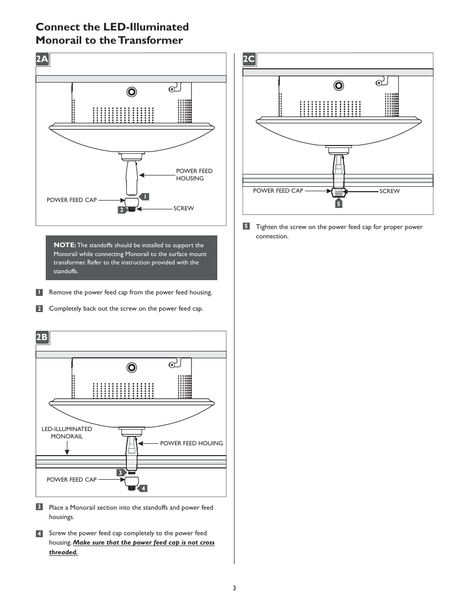 1a 2a 1a 2b, 1a 2c | LBL Lighting LED Illum MO Direct Feed Surf Mag Xfmr 300w 277v/12v User Manual | Page 3 / 4