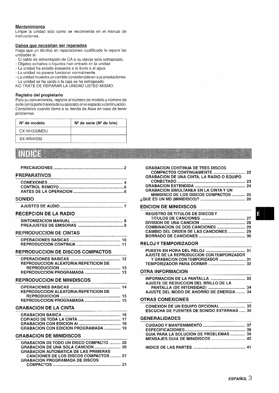 Aiwa XR-H330MD User Manual | Page 43 / 124