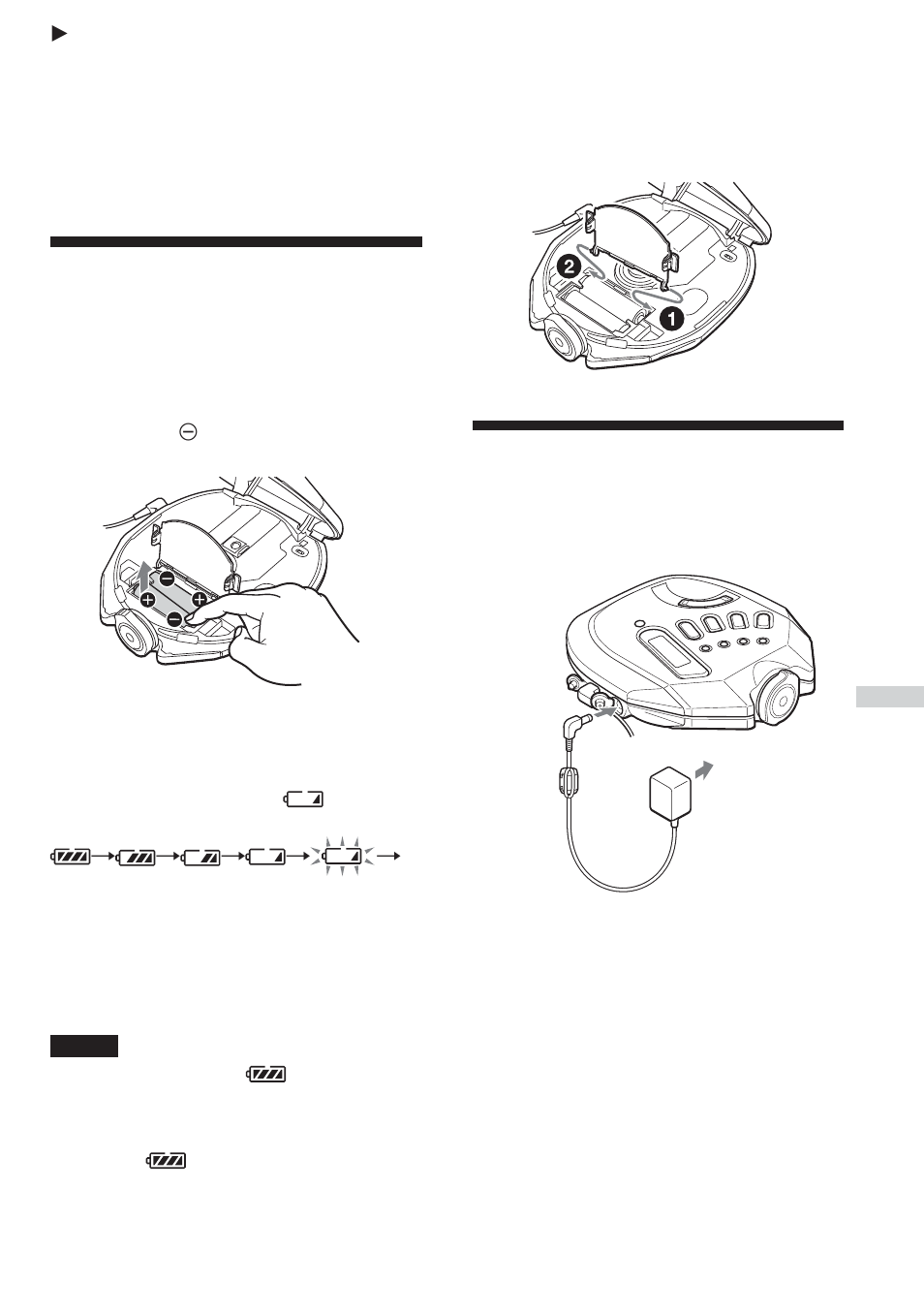 Connecting to a power source, Using the dry batteries, Using the ac power adaptor | Aiwa XP-SN70 User Manual | Page 23 / 32