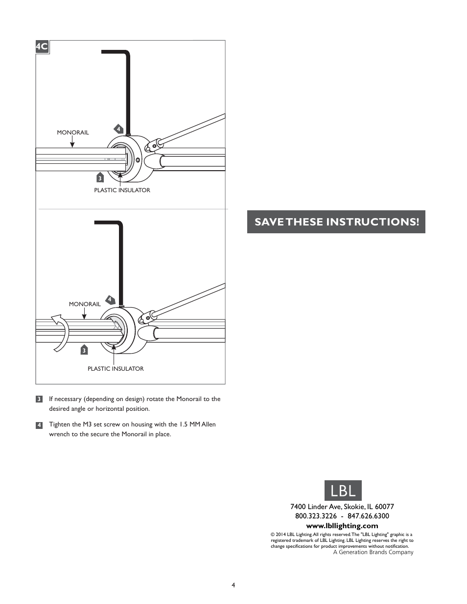 Save these instructions | LBL Lighting MO Bracket User Manual | Page 4 / 4