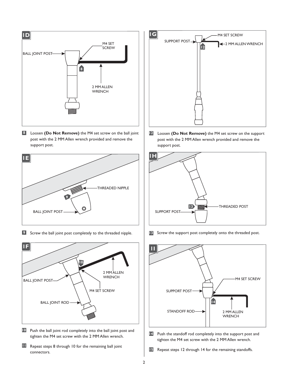 1a 1g, 1a 1h 1a 1i | LBL Lighting Standoff Ball Joint Assembly User Manual | Page 2 / 4