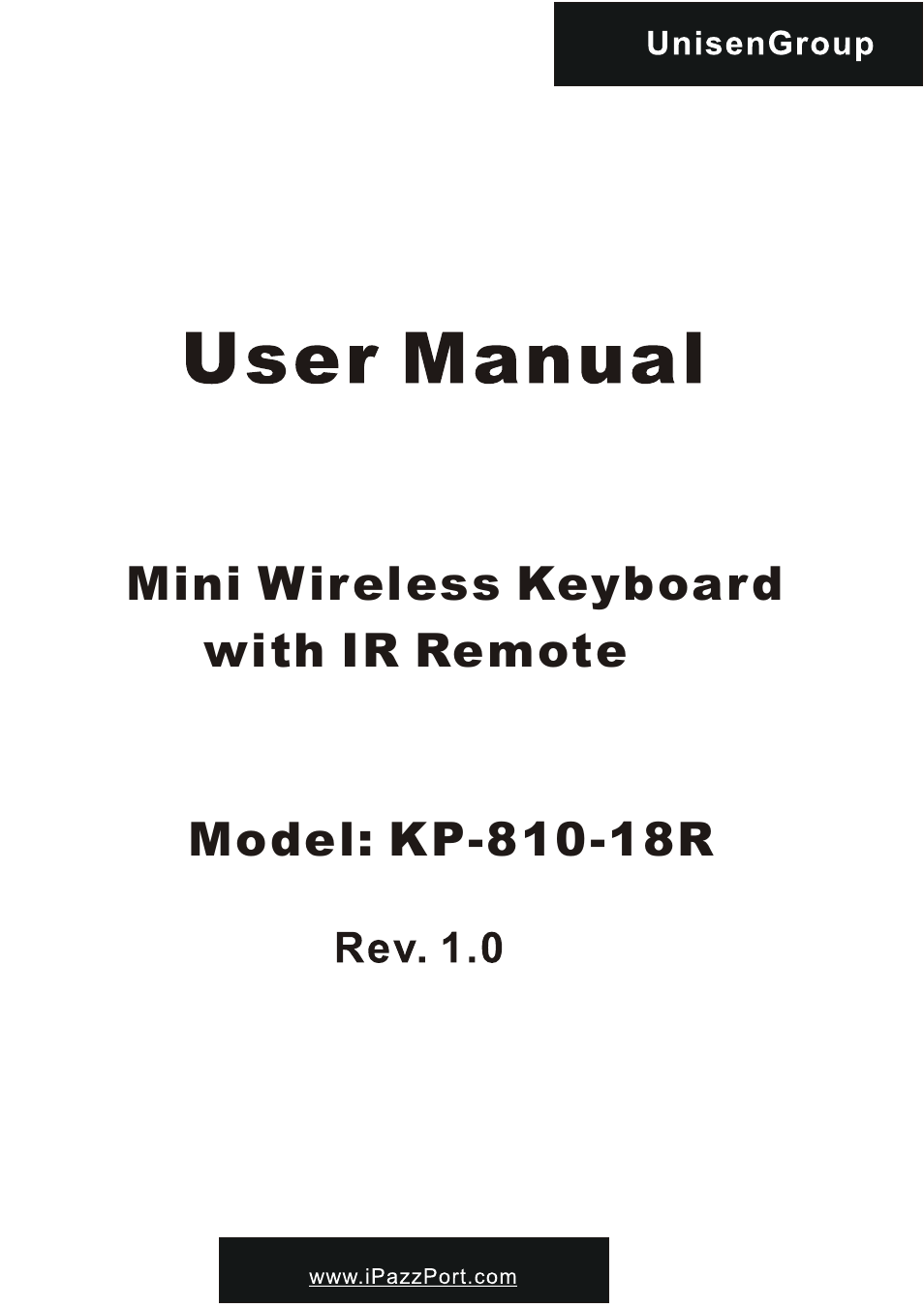 iPazzPort KP-810-18R User Manual | 12 pages