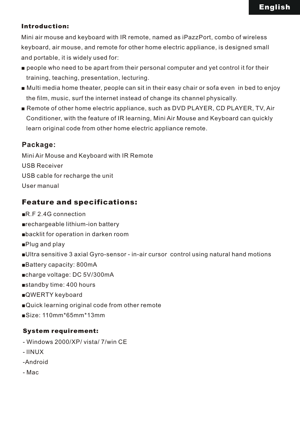iPazzPort KP-810-16 User Manual | Page 2 / 14
