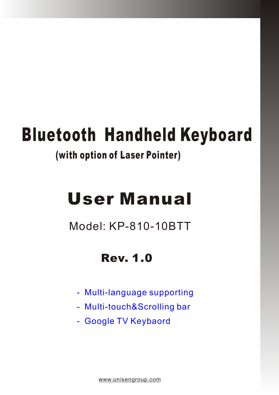 iPazzPort KP-810-10BTT User Manual | 20 pages