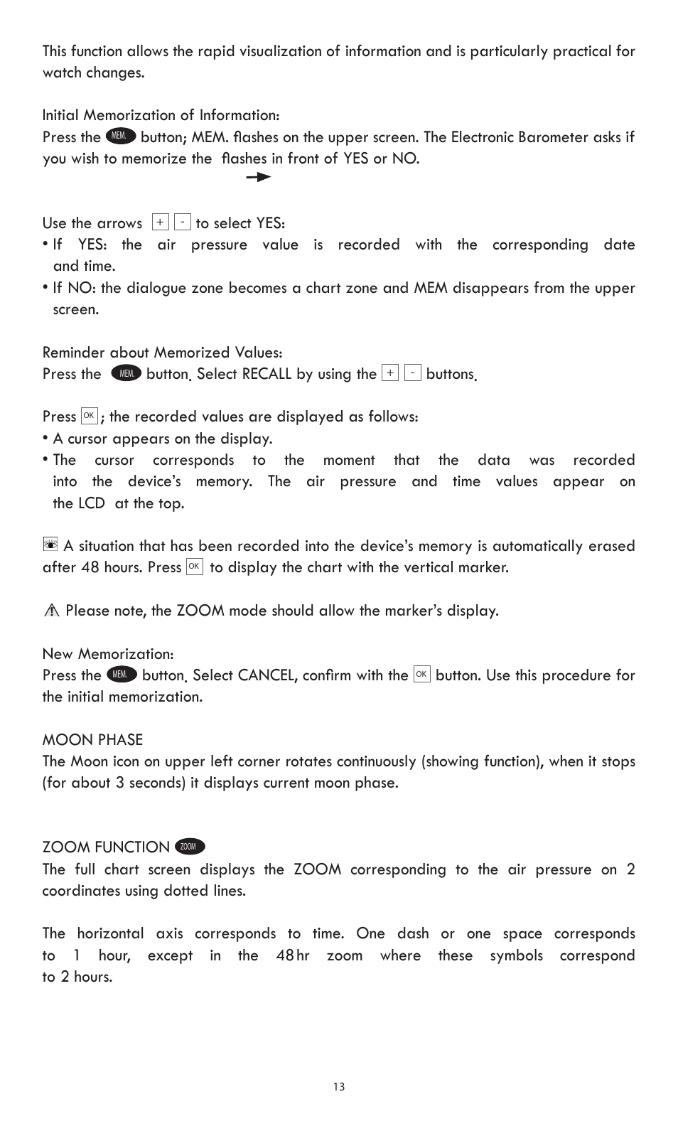 Weems and Plath Electronic Barometer User Manual | Page 13 / 20