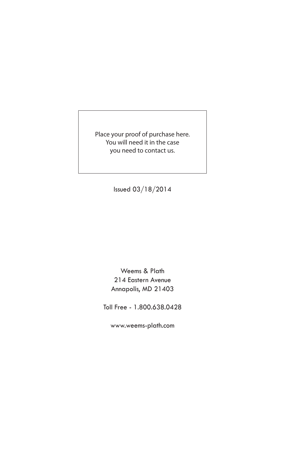 Weems and Plath Electronic Barometer User Manual | Page 20 / 20