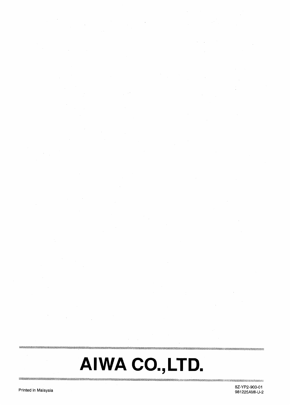 Aiwa co., ltd | Aiwa TS-W45 User Manual | Page 12 / 12