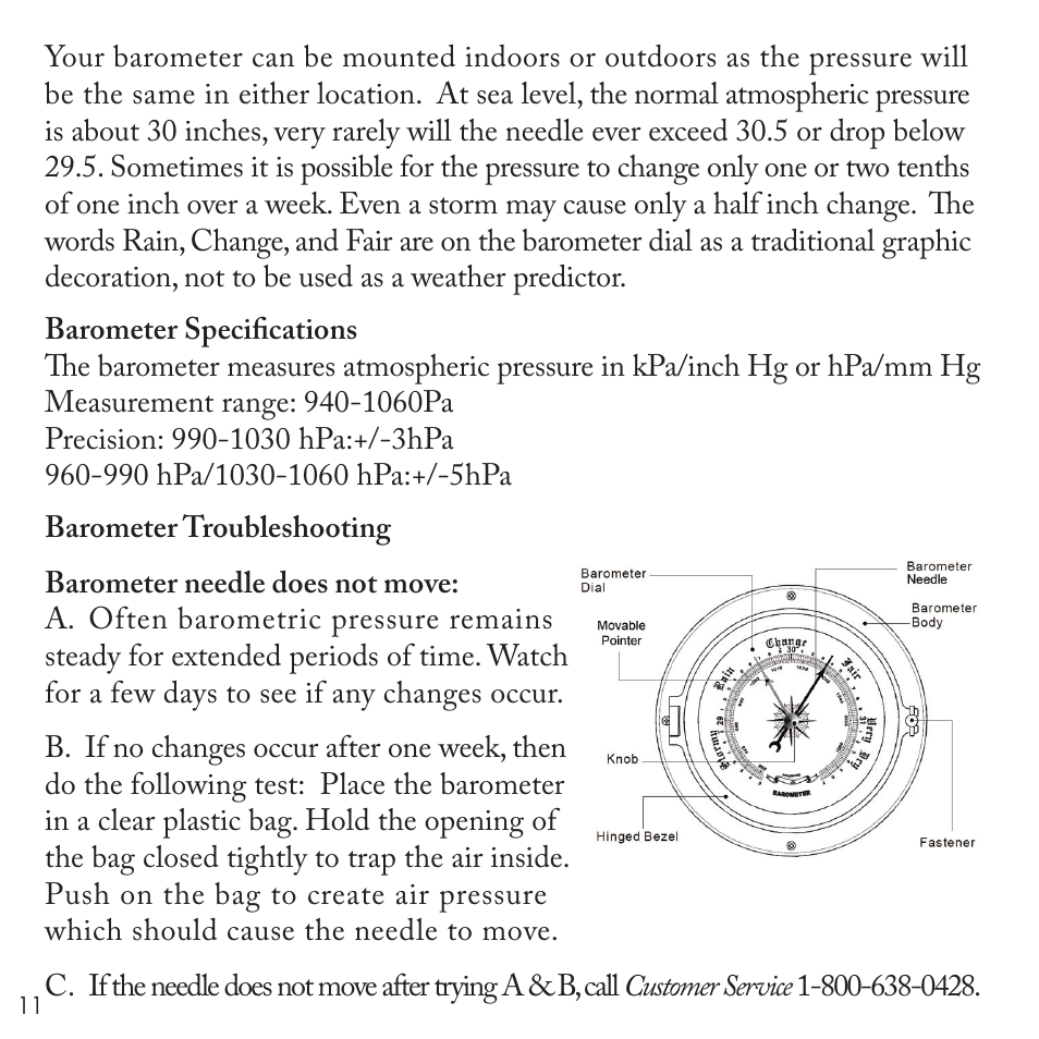 Weems and Plath Endurance II 135 Barometer/Thermometer User Manual | Page 12 / 16