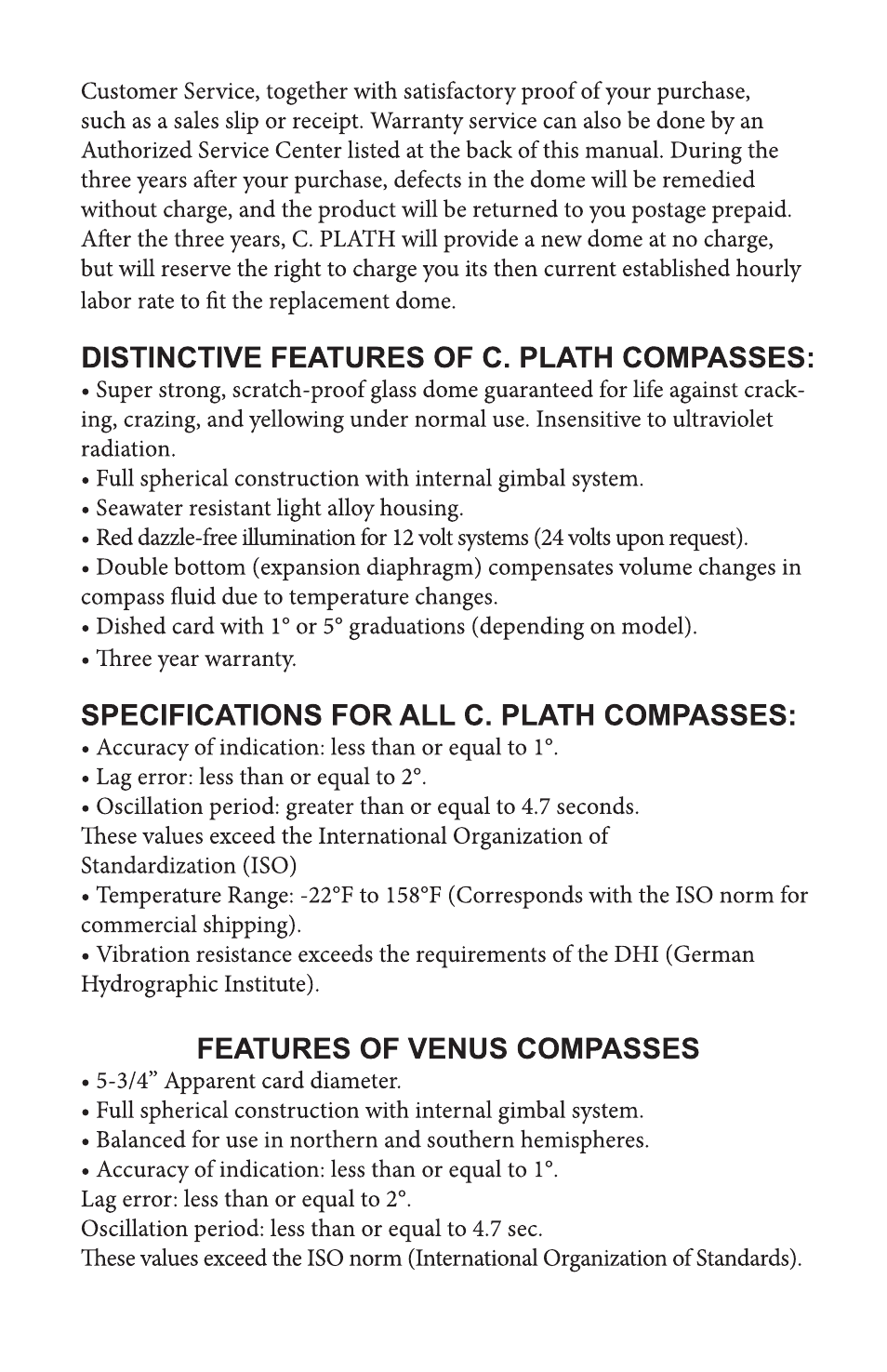 Weems and Plath Venus Binnacle (Black) User Manual | Page 3 / 12