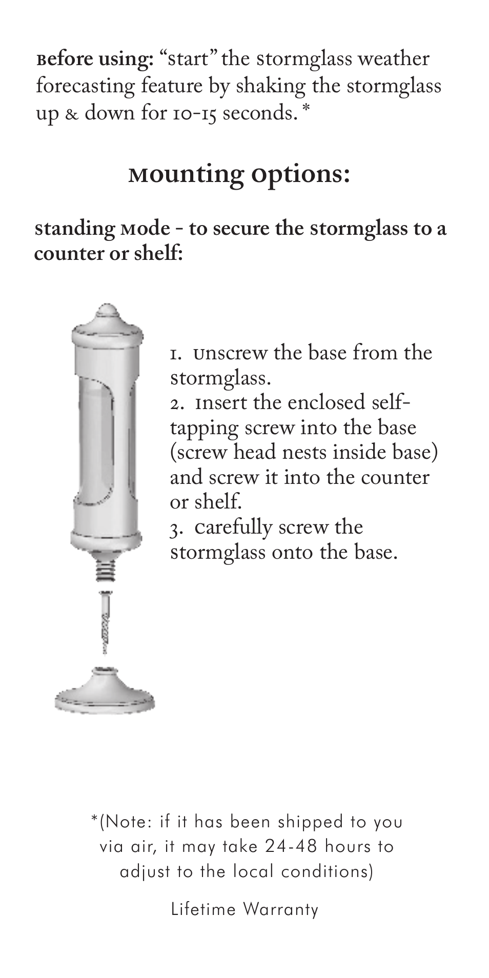 Mounting options | Weems and Plath Weems Chrome Stormglass with display User Manual | Page 2 / 6