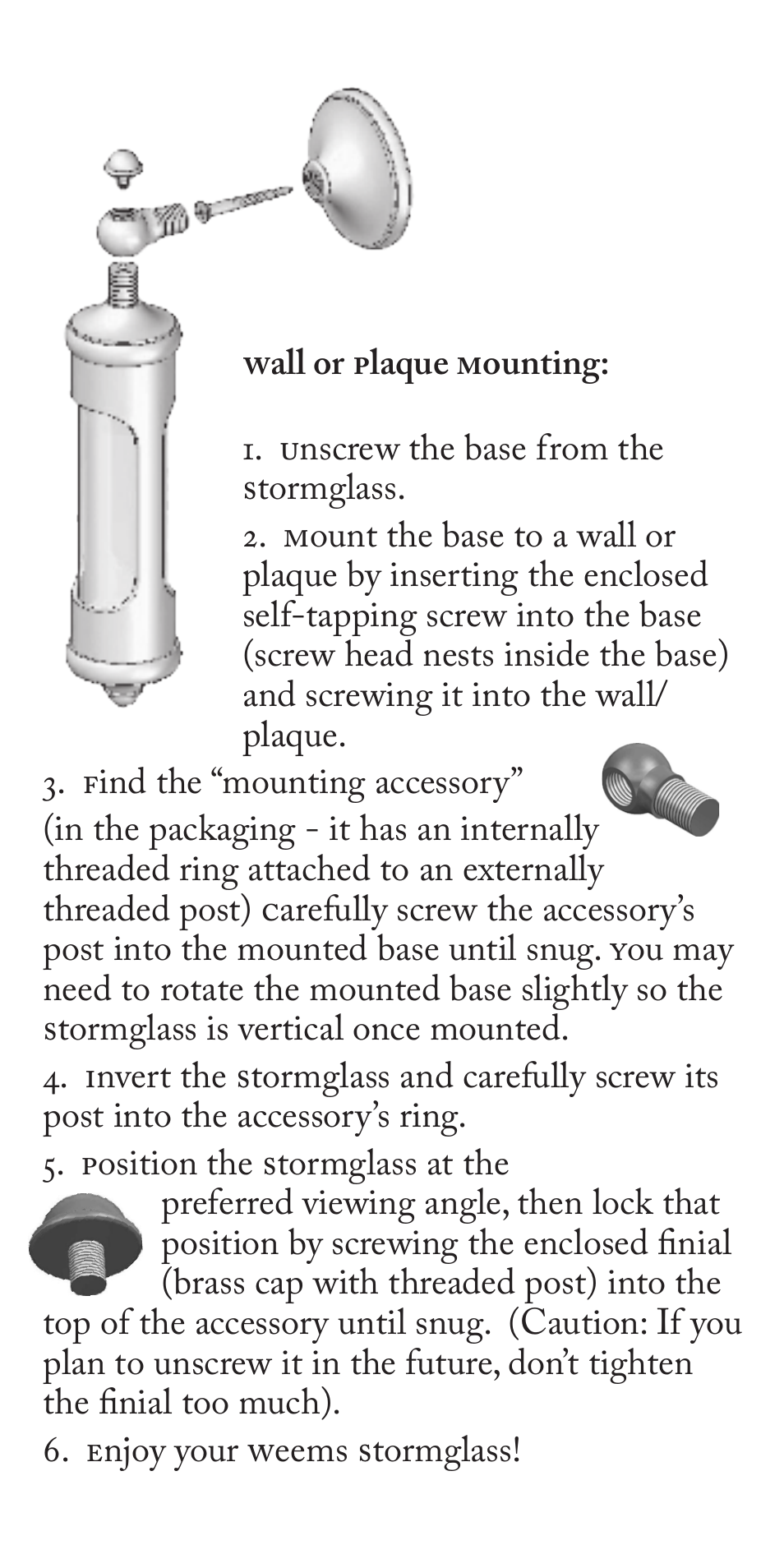 Weems and Plath Weems Chrome Stormglass with display User Manual | Page 3 / 6