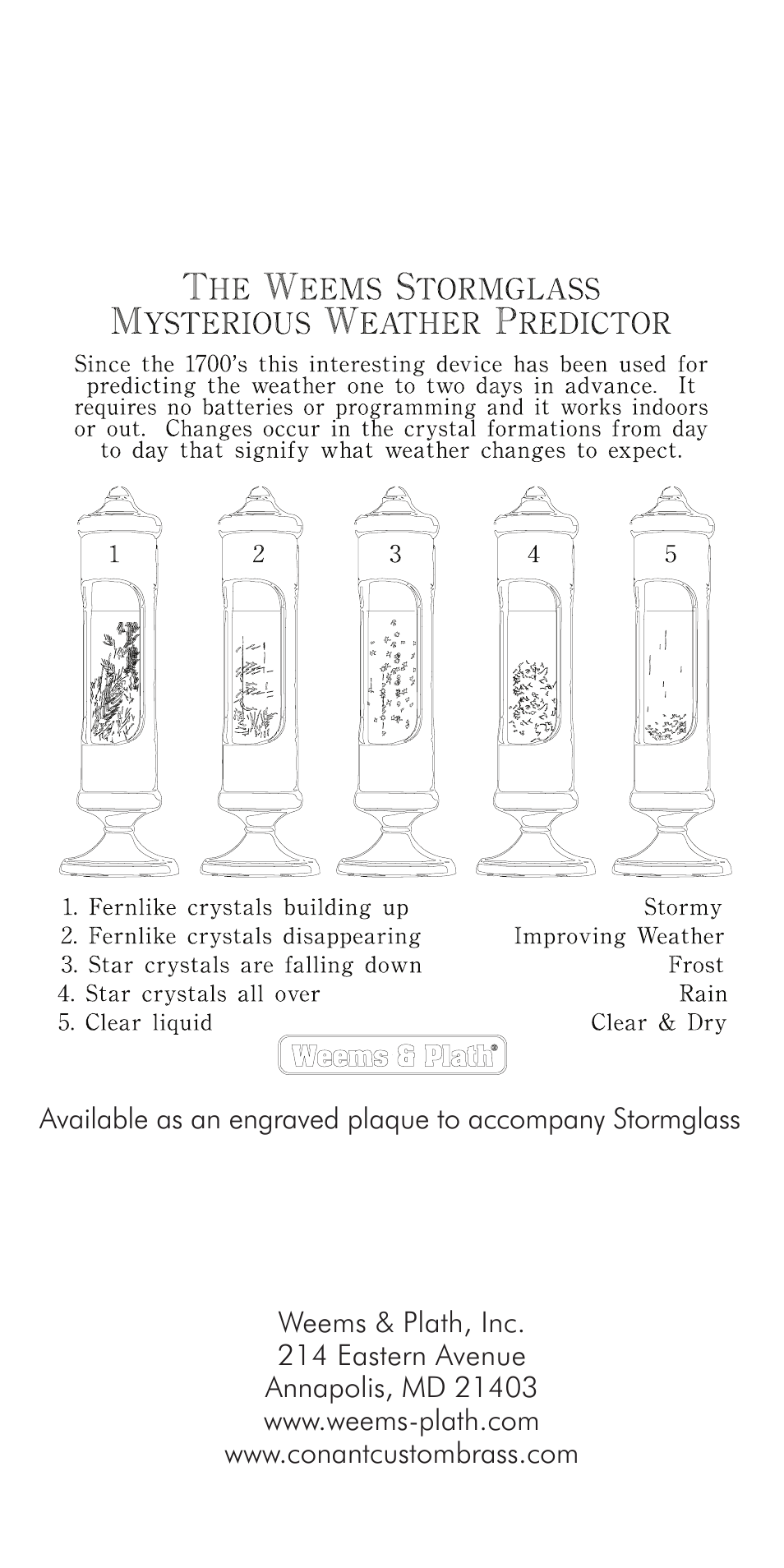 Weems and Plath Weems Chrome Stormglass with display User Manual | Page 4 / 6