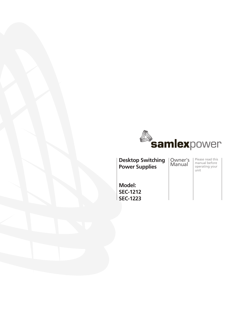 Samlex America SEC-1223 User Manual | 16 pages