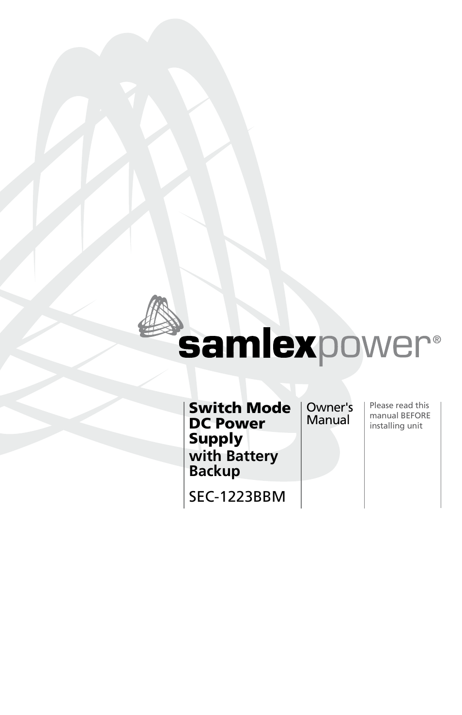 Samlex America SEC-1223BBM User Manual | 24 pages