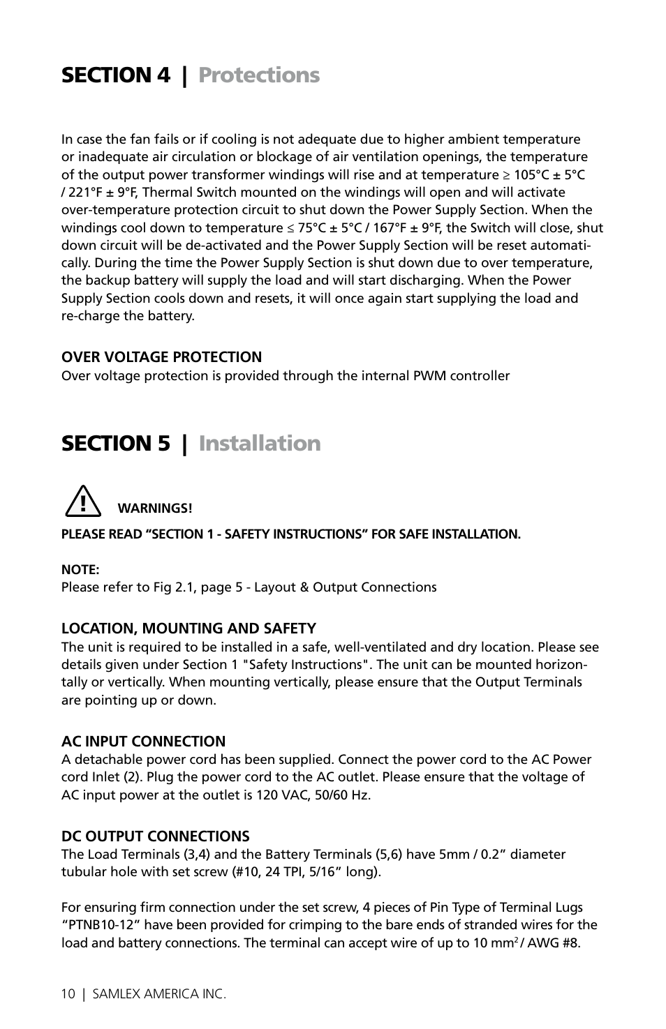 Samlex America SEC-1223BBM User Manual | Page 10 / 24