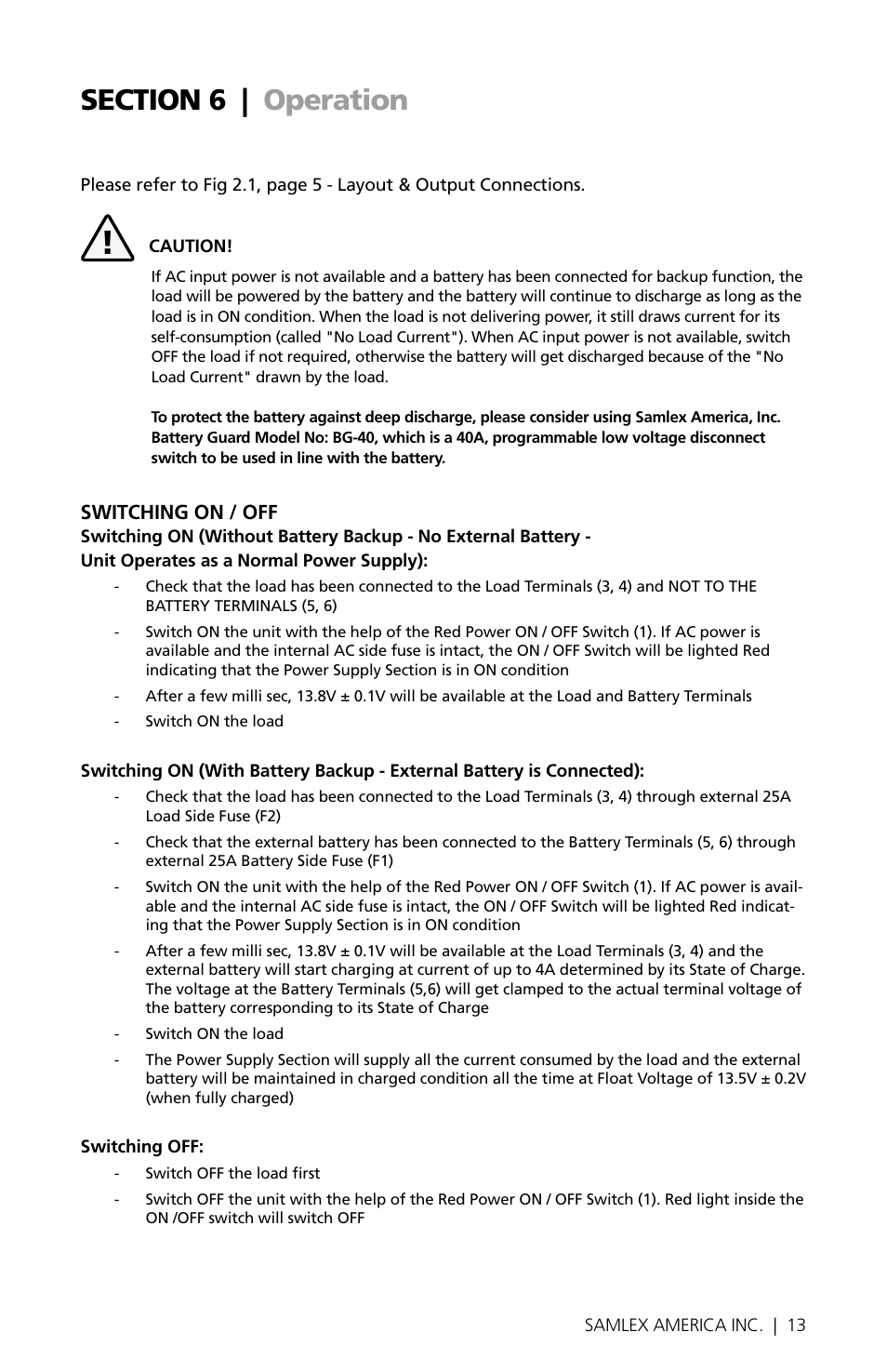 Samlex America SEC-1223BBM User Manual | Page 13 / 24