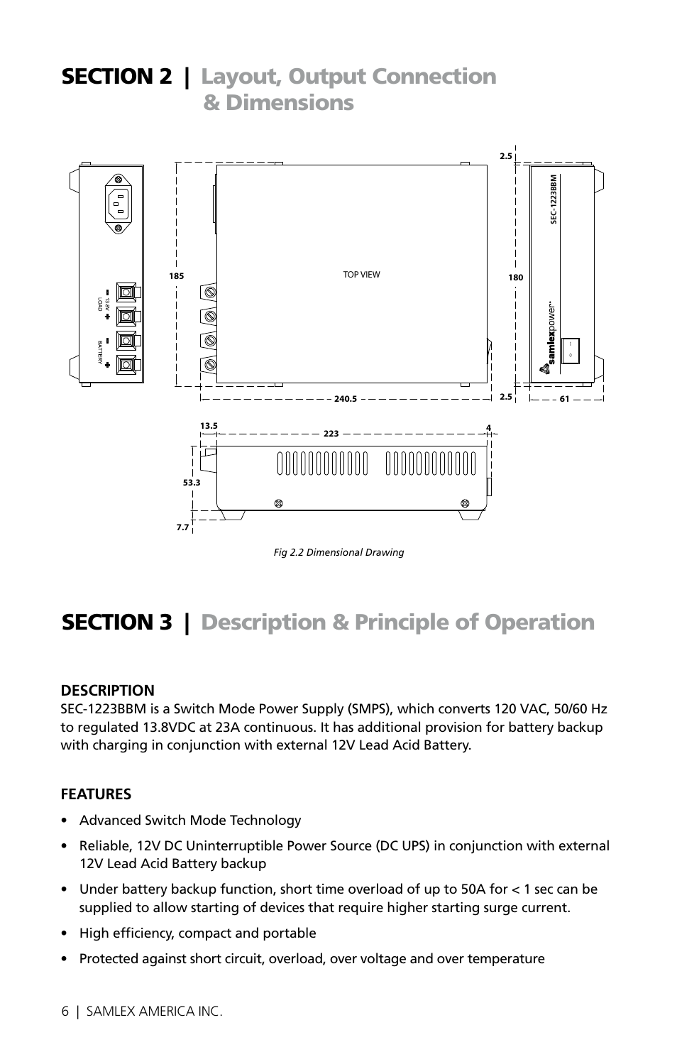 Samlex America SEC-1223BBM User Manual | Page 6 / 24