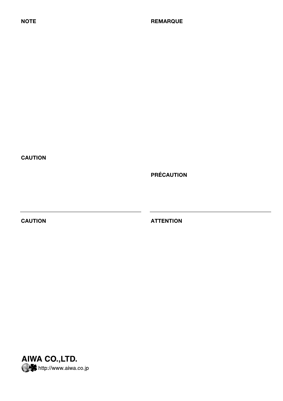 Aiwa CSD-TD49 User Manual | Page 12 / 12