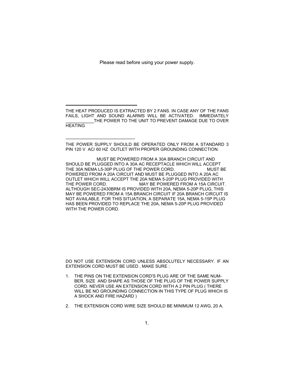 Important safety instructions, Caution | Samlex America SEC-2450BRM User Manual | Page 4 / 24