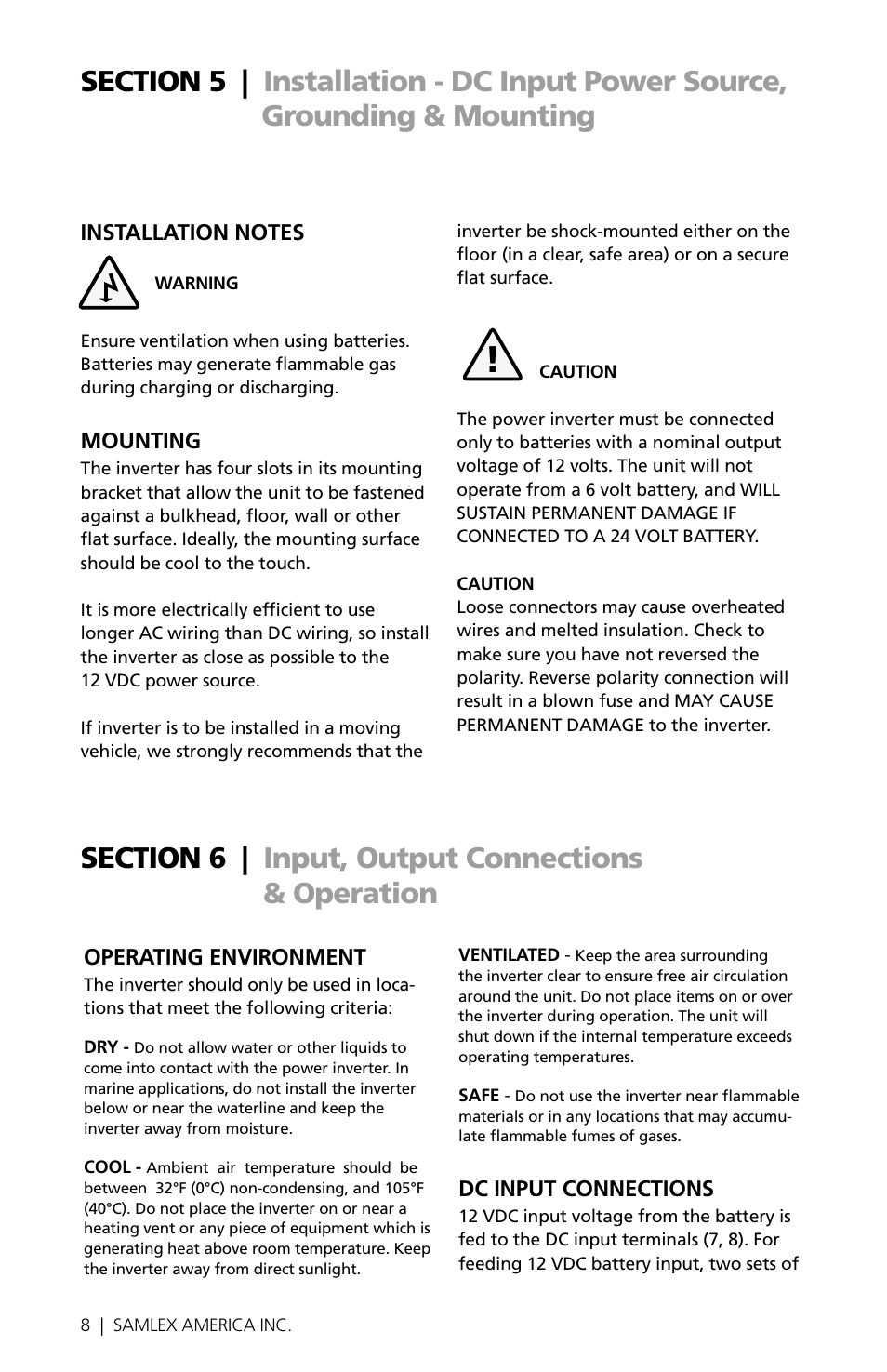 Samlex America SAM-450-12E User Manual | Page 8 / 16