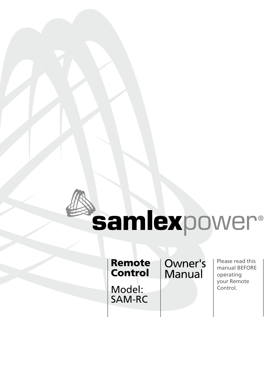 Samlex America SAM-RC User Manual | 8 pages
