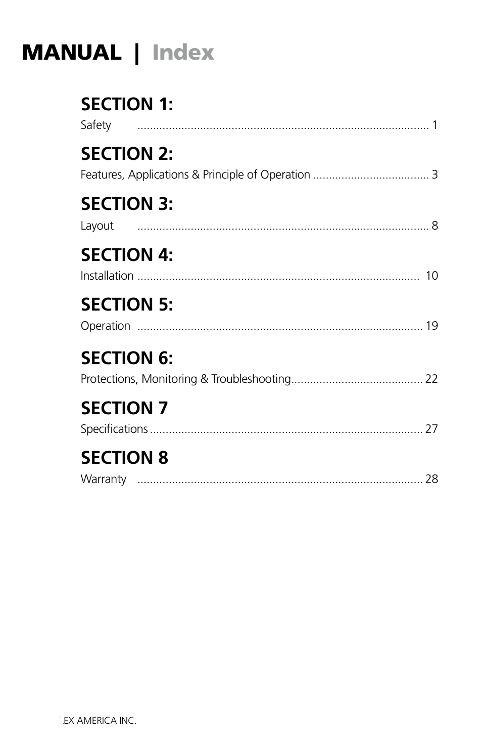 Manual | index | Samlex America SAM-1500C-12 User Manual | Page 2 / 32