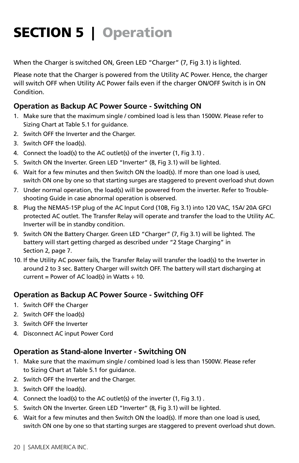 Samlex America SAM-1500C-12 User Manual | Page 22 / 32