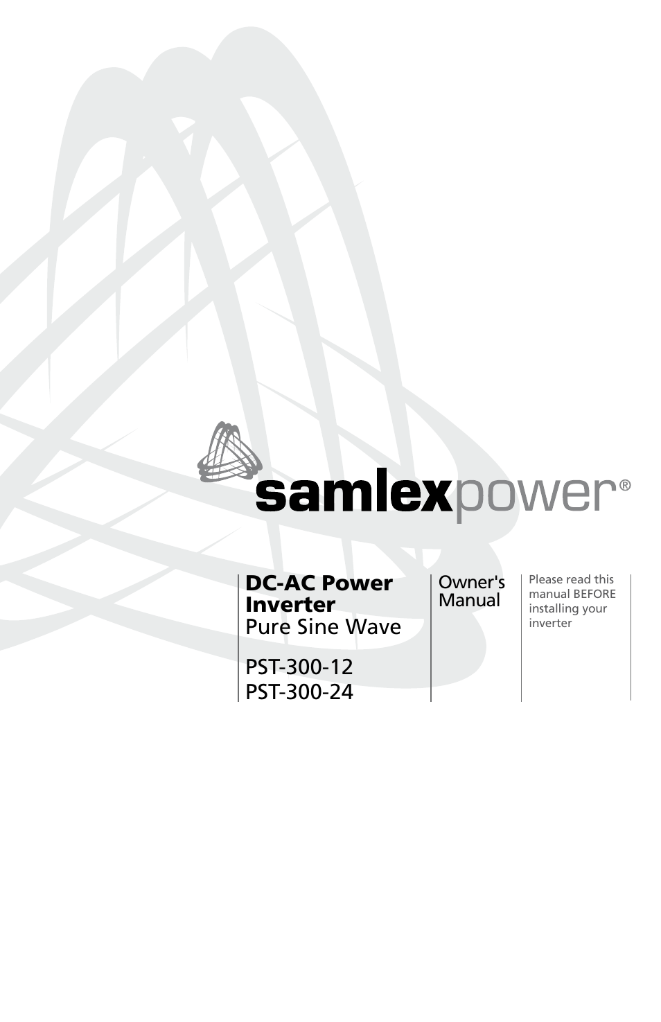 Samlex America PST-300-24 User Manual | 44 pages