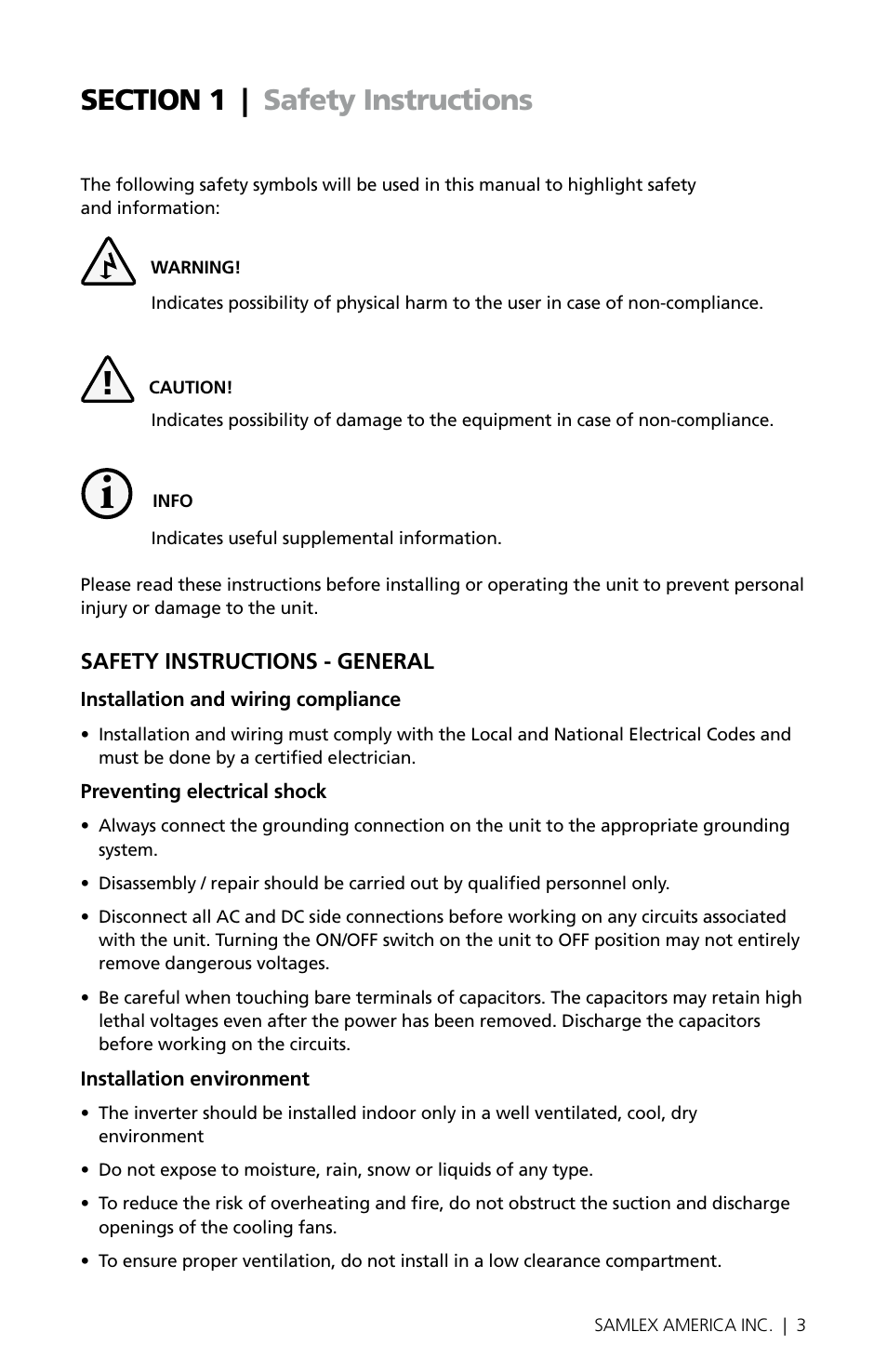 Samlex America PST-300-24 User Manual | Page 3 / 44