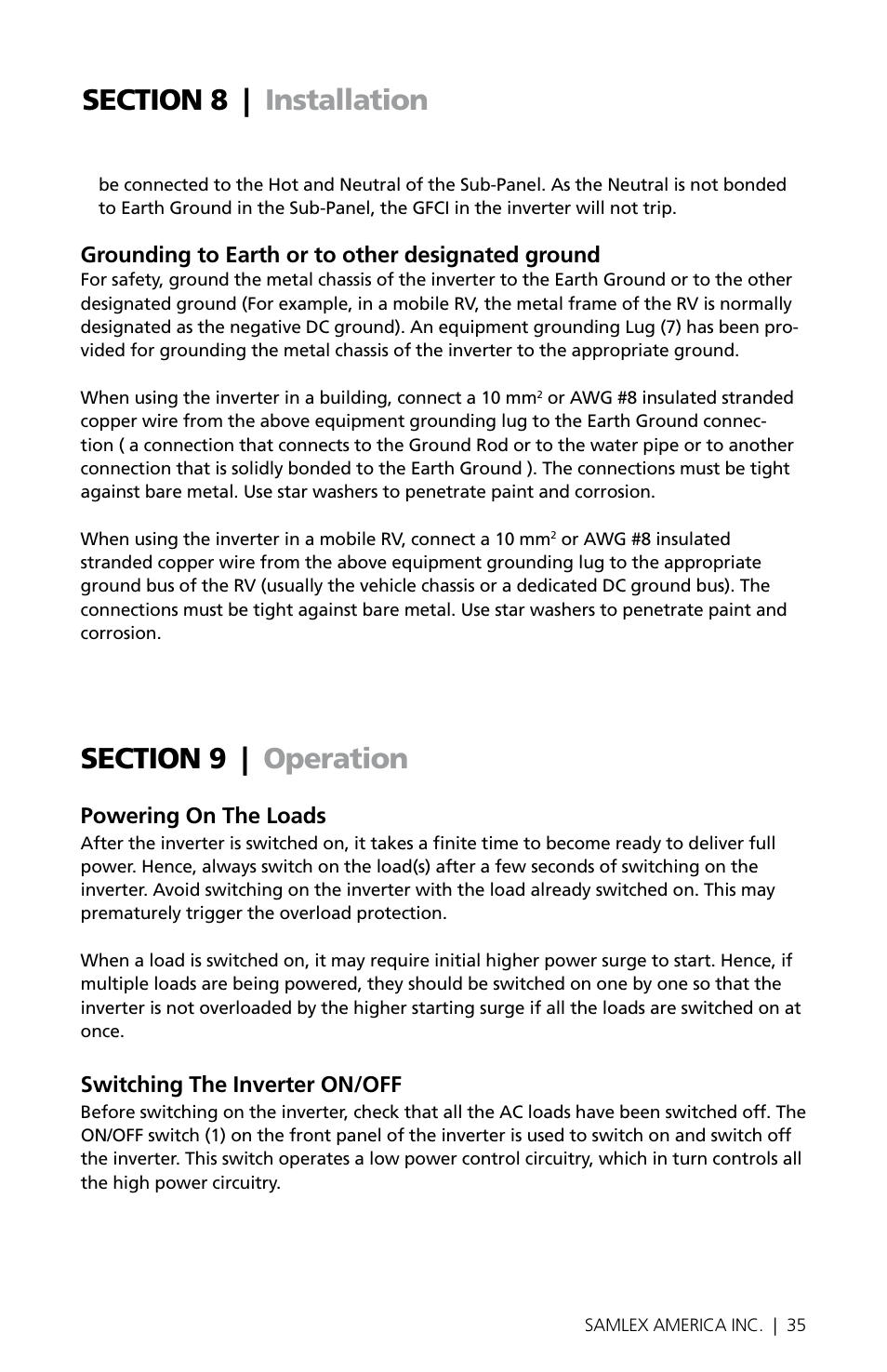 Samlex America PST-300-24 User Manual | Page 35 / 44