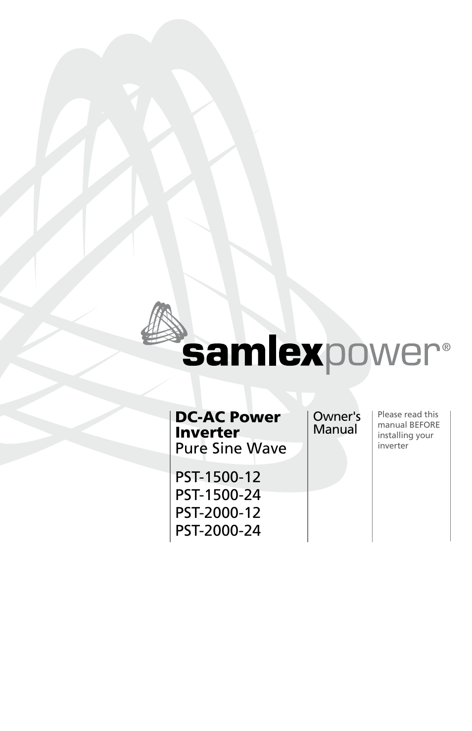Samlex America PST-2000-24 User Manual | 48 pages