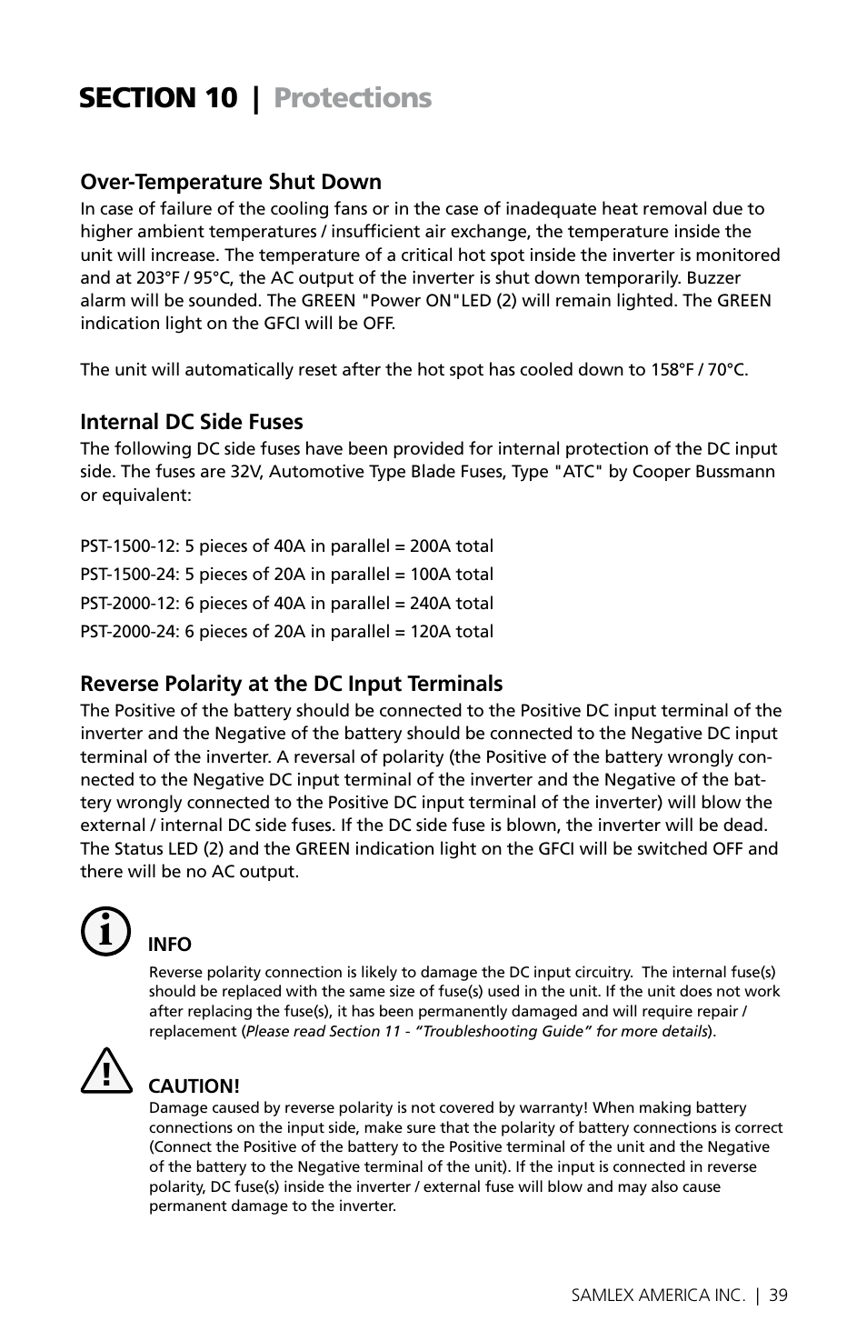 Samlex America PST-2000-24 User Manual | Page 39 / 48