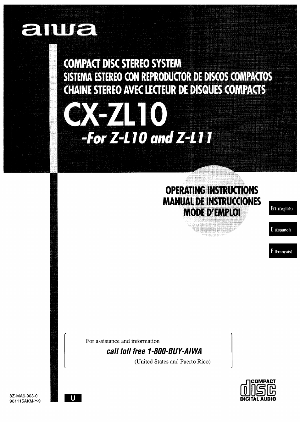 Aiwa CX-ZL10 User Manual | 63 pages